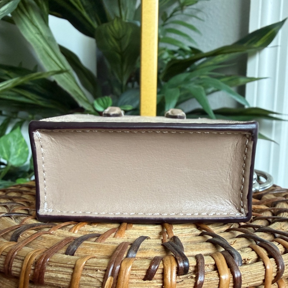 Coach North/South Mini Tote Bag Charm in Signature Canvas Tan & Beige F2448 NWOT - Picture 9 of 12